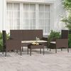 vidaXL Set muebles de jard&iacute;n 4 piezas y cojines rat&aacute;n sint&eacute;tico marr&oacute;n