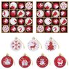 vidaXL Juego de bolas navide&ntilde;as 32 uds. Rojo y blanco &Oslash; 6 cm Pl&aacute;stico