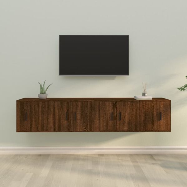 vidaXL Set de muebles para TV 4 pzas madera contrachapada marr&oacute;n roble