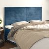 vidaXL Cabecero de cama azul oscuro 160x5x118/128 cm Terciopelo