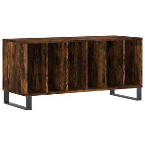vidaXL Mueble discos madera contrachapada roble ahumado 100x38x48 cm