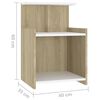vidaXL Mesita de noche madera contrachapada blanco y roble 40x35x60 cm