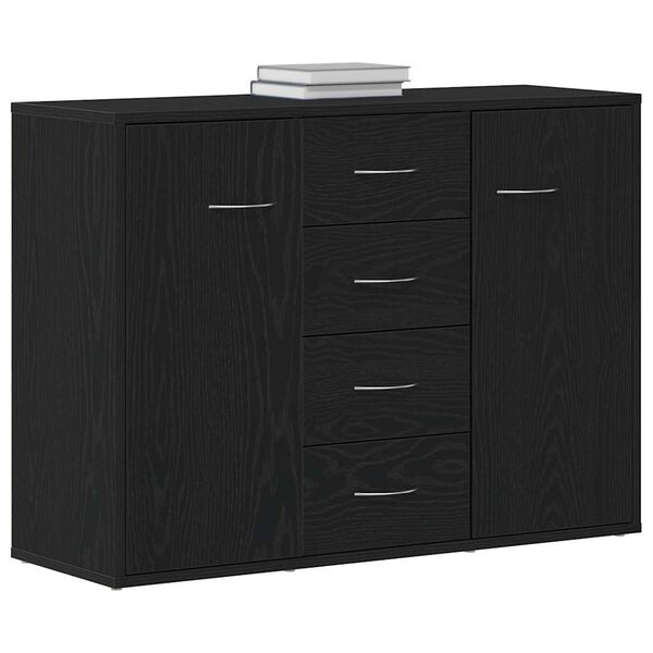 vidaXL Aparador de madera de roble negro 88x30x64 cm
