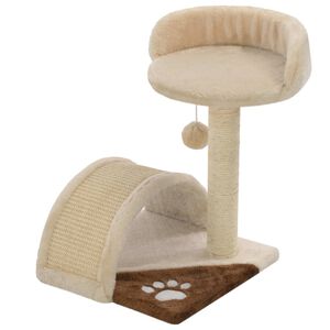 vidaXL Rascador para gatos con poste de sisal 40 cm beige y marr&oacute;n