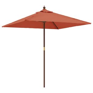 vidaXL Sombrilla de jard&iacute;n con poste de madera terracota 198x198x231cm