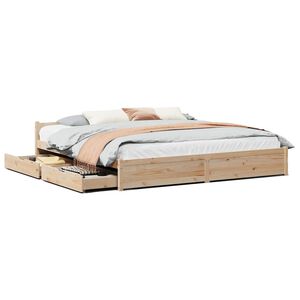 vidaXL Estructura de cama sin colch&oacute;n madera maciza de pino 160x200 cm