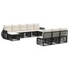 vidaXL Conjunto de sof&aacute;s de jard&iacute;n 10 uds. Negro y Blanco Crema