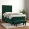 vidaXL Cama box spring con colch&oacute;n terciopelo verde oscuro 100x200 cm