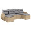 vidaXL Juego de sof&aacute;s jard&iacute;n con cojines beige mezcla 6 pzas rat&aacute;n PE