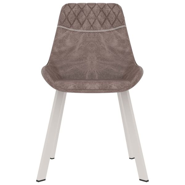 vidaXL Sillas de comedor 2 unidades cuero sint&eacute;tico marr&oacute;n