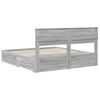 vidaXL Estructura de cama con cabecera Gris Sonoma 200 x 200 cm