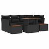 vidaXL Conjunto de sof&aacute;s de jard&iacute;n 9 uds. Negro y Marr&oacute;n