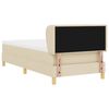 vidaXL Cama tipo Box Spring con colch&oacute;n Crema 90 x 190 cm tela