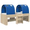 vidaXL Cama con T&uacute;nel 4 uds. Roble Sonoma y Azul Madera de ingenier&iacute;a