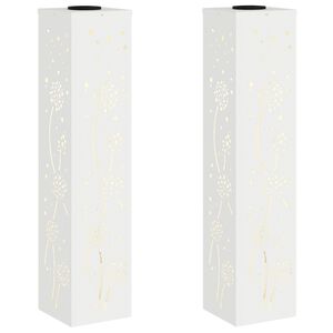 vidaXL Luz de camino LED solar 2 uds. Blanco C&aacute;lido 18 x 18 x 80 cm