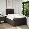 vidaXL Cama box spring con colch&oacute;n tela marr&oacute;n oscuro 120x190 cm