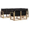 vidaXL Conjunto de sof&aacute;s de exterior 7 uds. 7 plaza Blanco y Negro