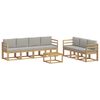 vidaXL Conjunto de sof&aacute;s de exterior 8 uds. Blanco y Gris Claro