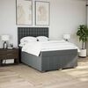 vidaXL Cama box spring con colch&oacute;n tela gris oscuro 160x200 cm