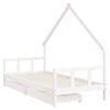 vidaXL Estructura cama infantil y cajones madera pino blanco 90x190 cm
