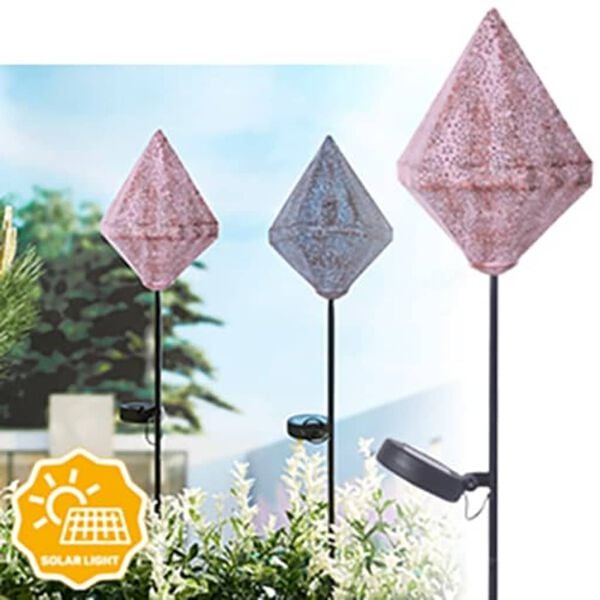Luxform L&aacute;mpara solar LED de jard&iacute;n Tyana varilla oriental rosa