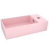 vidaXL Lavabo con rebosadero cer&aacute;mica rosa mate