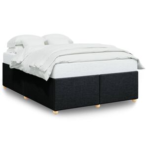 vidaXL Cama sin colch&oacute;n tela negro 140x190 cm