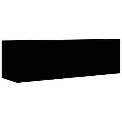 vidaXL Mueble pared TV madera contrachapada roble negro 100x30x30 cm