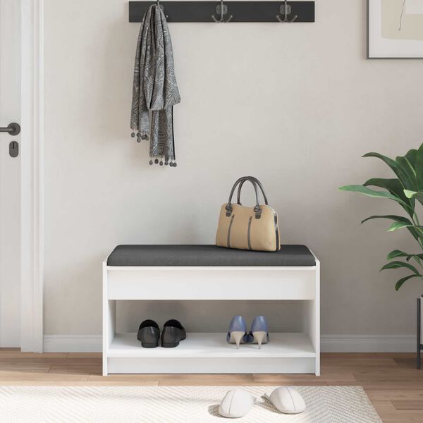 vidaXL Banco de entrada 83 x 38 x 45 cm Madera Ingenierizada y Tela