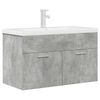 vidaXL Mueble de ba&ntilde;o con lavabo incorporado y grifo gris hormig&oacute;n