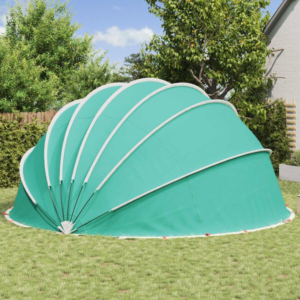 vidaXL C&uacute;pula para piscina Manual Azul 592 x 590 x 275 cm