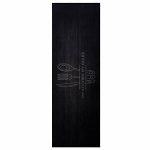 vidaXL Alfombra de cocina Negro 180 x 60 cm 100% Poliamida Lavable