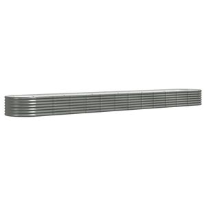 vidaXL Jardinera arriate acero galvanizado gris 512x80x36 cm