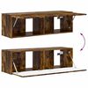 vidaXL Mueble de TV Montado en la Pared 2 pcs Roble ahumado