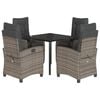 vidaXL Set comedor de jard&iacute;n 5 piezas con cojines rat&aacute;n sint&eacute;tico gris