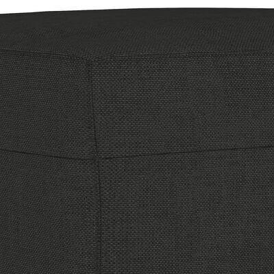 vidaXL Sofá de 3 plazas con taburete de tela negro 210 cm