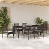 vidaXL Conjunto de Comedor de Jard&iacute;n 7 pcs Marr&oacute;n rat&aacute;n sint&eacute;tico