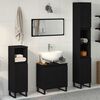 vidaXL Juego de muebles de ba&ntilde;o Montaje en la pared 3 pcs Roble Negro