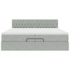 vidaXL Estructura de cama otomana con colch&oacute;n gris claro 200x200 cm