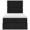 vidaXL Estructura de cama otomana con colch&oacute;n tela negra 80x200cm