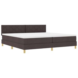vidaXL Cama Box Spring LED Marr&oacute;n Oscuro 200 x 200 cm tela