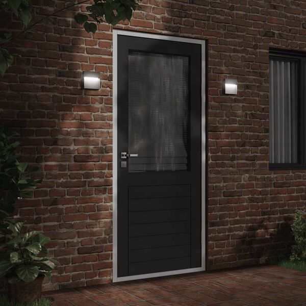 vidaXL L&aacute;mpara de pared LED de exterior aluminio fundido negro