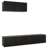 vidaXL Set de muebles de sal&oacute;n TV 3 pzas madera de ingenier&iacute;a negro