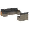 vidaXL Set de muebles de jard&iacute;n 9 pzas y cojines rat&aacute;n sint&eacute;tico gris