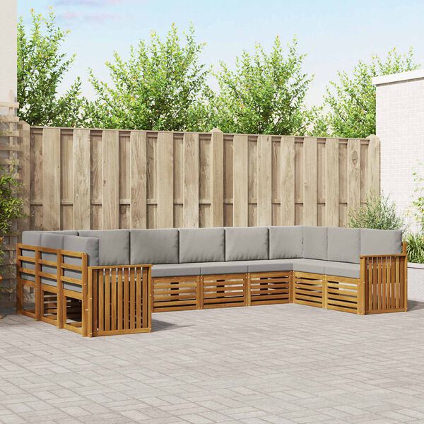 vidaXL Conjunto de Sof&aacute; Seccional 10 pcs Gris Natural y Claro