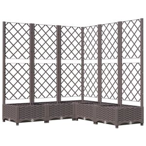 vidaXL Jardinera con enrejado PP marr&oacute;n 120x120x121,5 cm