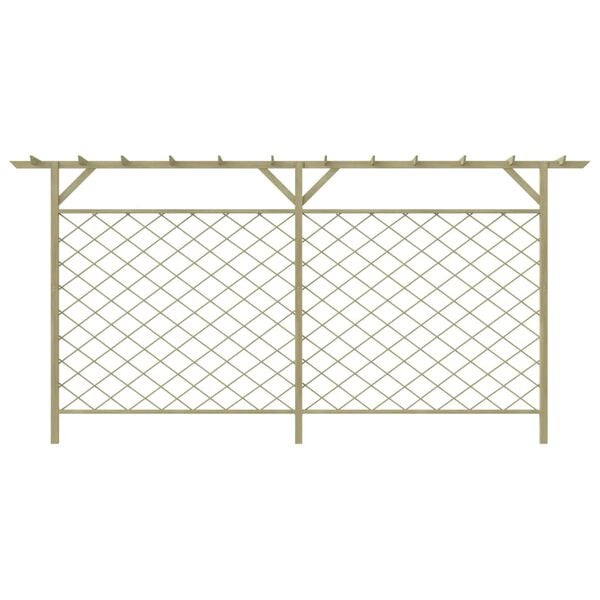 vidaXL Valla de jard&iacute;n celos&iacute;a con p&eacute;rgola superior madera