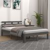 vidaXL Estructura de cama sin colch&oacute;n madera maciza gris 200x200 cm