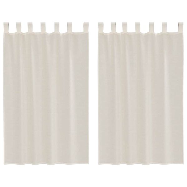 vidaXL Cortinas de gasa con trabillas 2 uds. crema