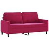 vidaXL Sof&aacute; de 2 plazas de terciopelo rojo tinto 140 cm